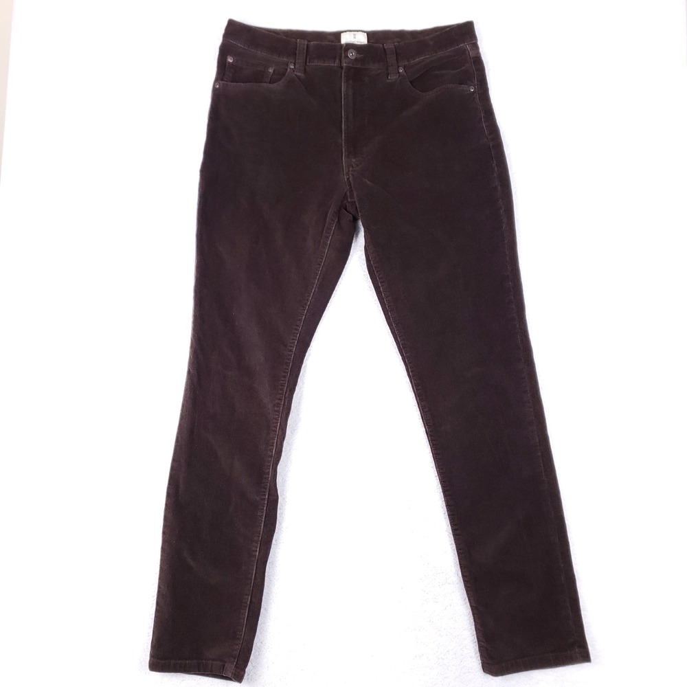 Mutual Weave Corduroy Pants Mens 36x34 Slim Fit Brown Stretch Dark Earth Tone